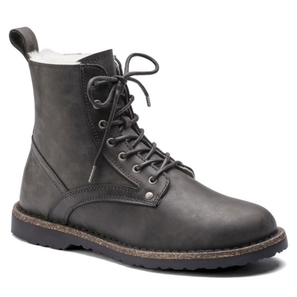 Women’s Birkenstock (9.5) Bryson Graphite Grey Shearling Combat Boot (Highwood)